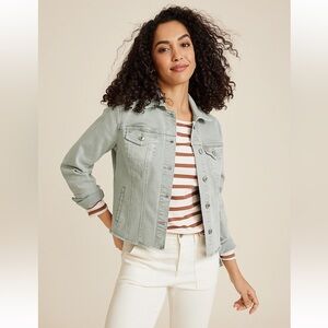 Maurices Denim Jacket Stretchy Grey Size Medium NEW